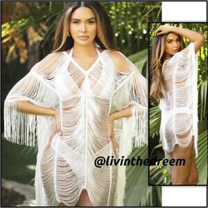 DOLCESSA ANGEL FRINGE CAFTAN OSFM $225